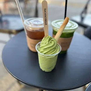 Espresso Tonic, Ceremonial Matcha Tonic, Matcha Ice Cream