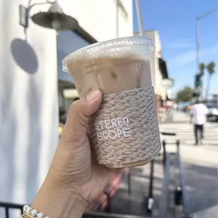 Iced chai with oat milk