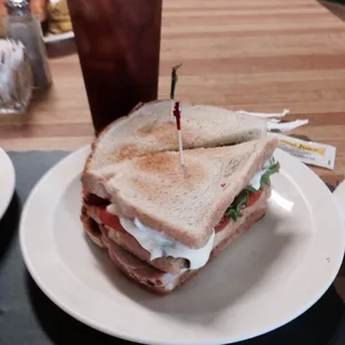 Turkey Club and fresh made ice tea!
