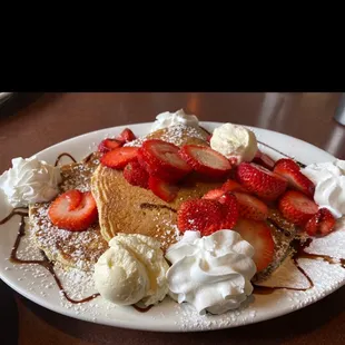 Pancake with strawberries
