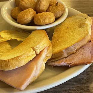 Grilled ham and cheese, Corn Nuggets