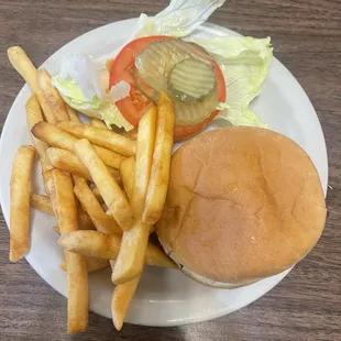 Cheeseburger and fries