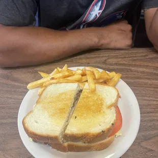 Turkey club and fries