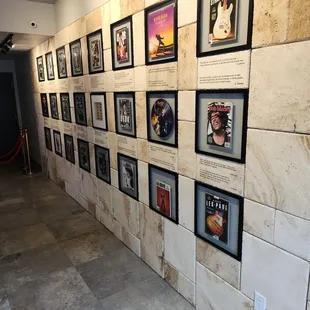 a wall of memorabilia