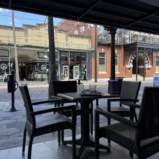 An outdoor and indoor cigar smoking area