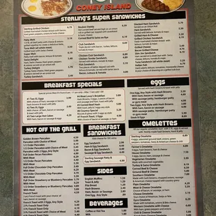 Menu one side