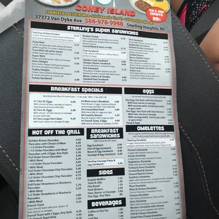 Current menu