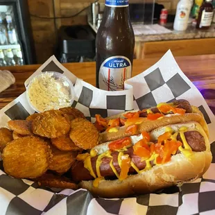 Hot dogs with your choice of sides