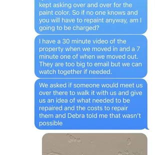 Text message exchange