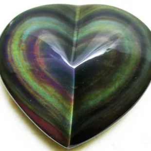 Rainbow obsidian heart