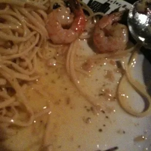 Shrimp scampi butter pools
