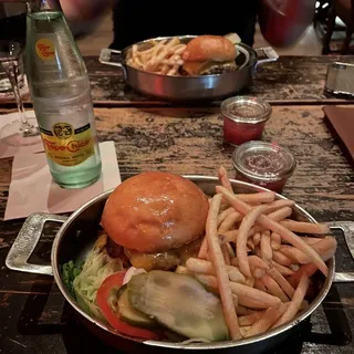 Local Beef Burger with Cheddar And Pickles