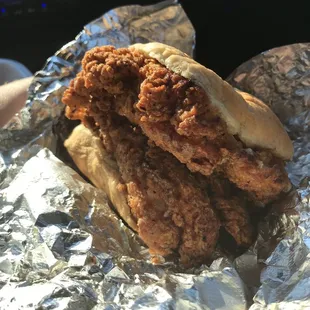 Chicken sandwich with TWO chicken breasts