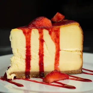 a slice of cheesecake on a plate