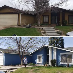 before and after photos of a house