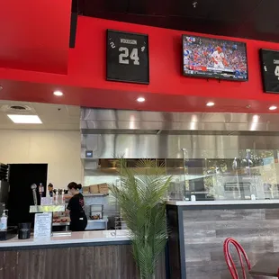 a view of the counter area