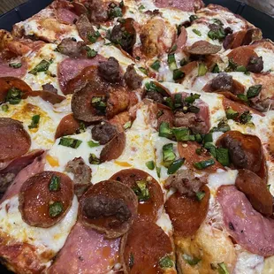 Meat lovers pizza