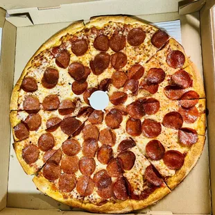 Create your own family size, pepperoni thin crust