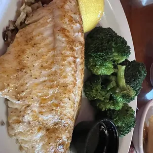 Broiled walleye