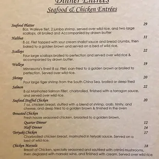 the menu