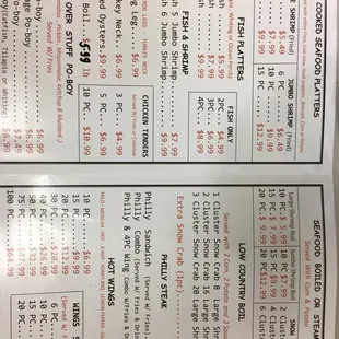 menu