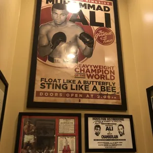 Some reminiscent wall decor in the men's room.