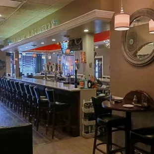 Bar and adjacent dining area