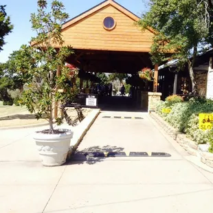 I've never seen this before: at the turn, there's literally a DRIVE THRU for golf carts!!!