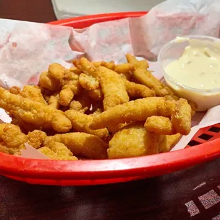 Breaded Clam Strips with tartar sauce