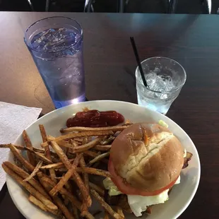 Chicken Club sandwich + Fries (and Margarita ~ it IS Cinco De Mayo!!)