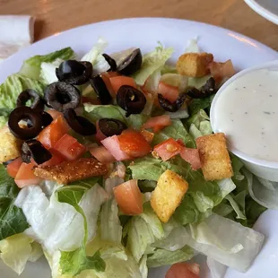 Fresh salad with good ranch