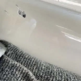 Bottom of our boat by the bunk that was supposed to be fixed!