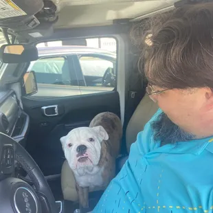 Stitch loves his new ride.