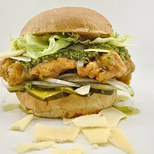 Italian basil pesto chicken sandwich