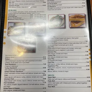 Sandwiches, Pita's, Melts, &amp; Hot Sandwiches