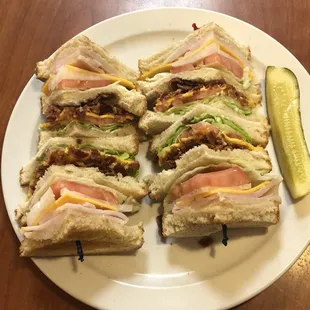 Triple decker Club Sandwich!  Get it with either Turkey or Chicken