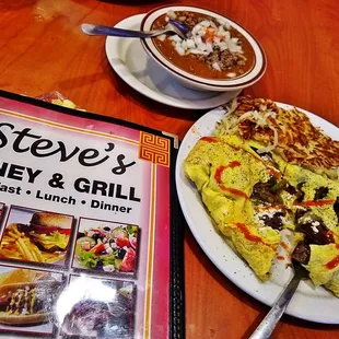 GREEK Omelette n Chili Special oh yeah