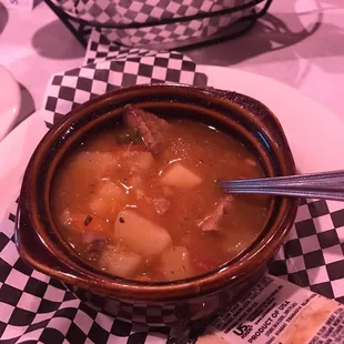 Steves steak soup- very tasty, w real steak!!