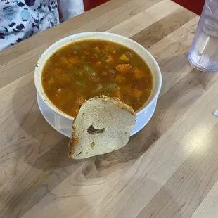 Lentil Bowl of Soup with 1/2 Salad ($19.99)