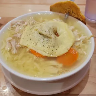 Chicken soup with kreplach