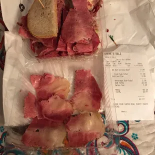 The center hidden fat in the sandwich wrongly sent