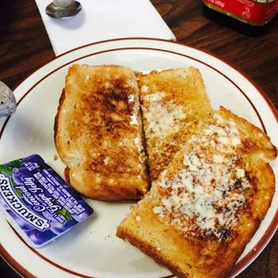 two pieces of toast on a plate