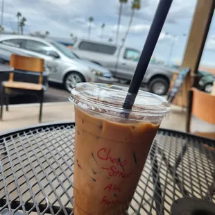 Chocolate strawberry latte