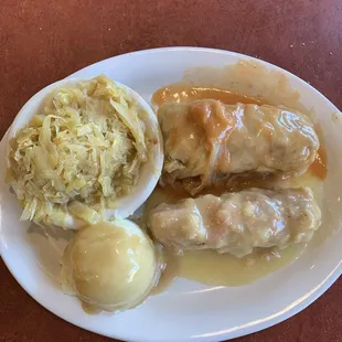 Split City Chicken and Stuffed Cabbage Dinner.  Excellent!