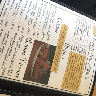 the menu