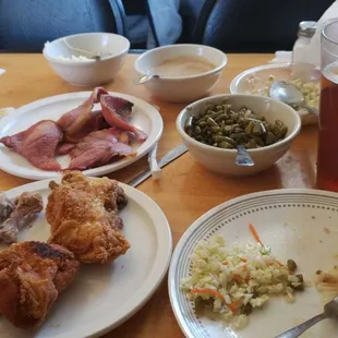 a table full of food