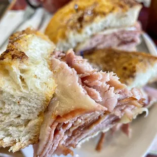 a ham and cheese sandwich