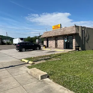 the front of the restaurant