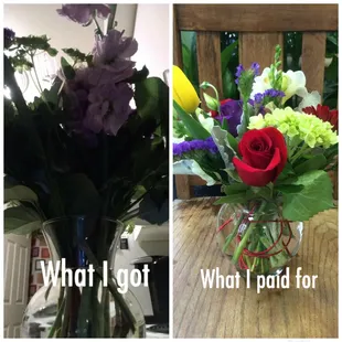 What I got vs what was advertised