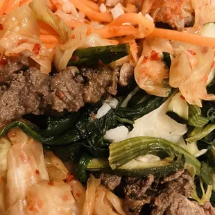 Ugly delicious big portions of beef and veg bim bap